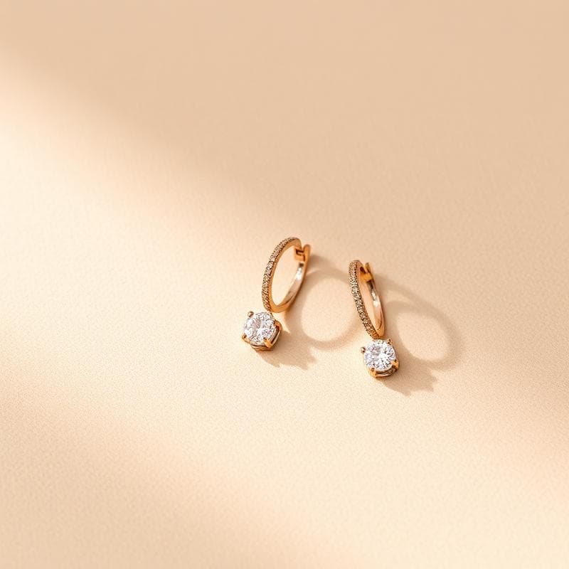 Rose Gold Diamond Drop Earrings
