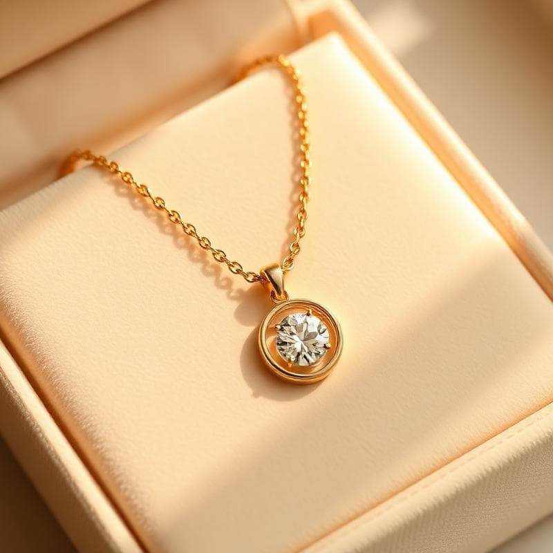 Gold Pendant Diamond Necklace
