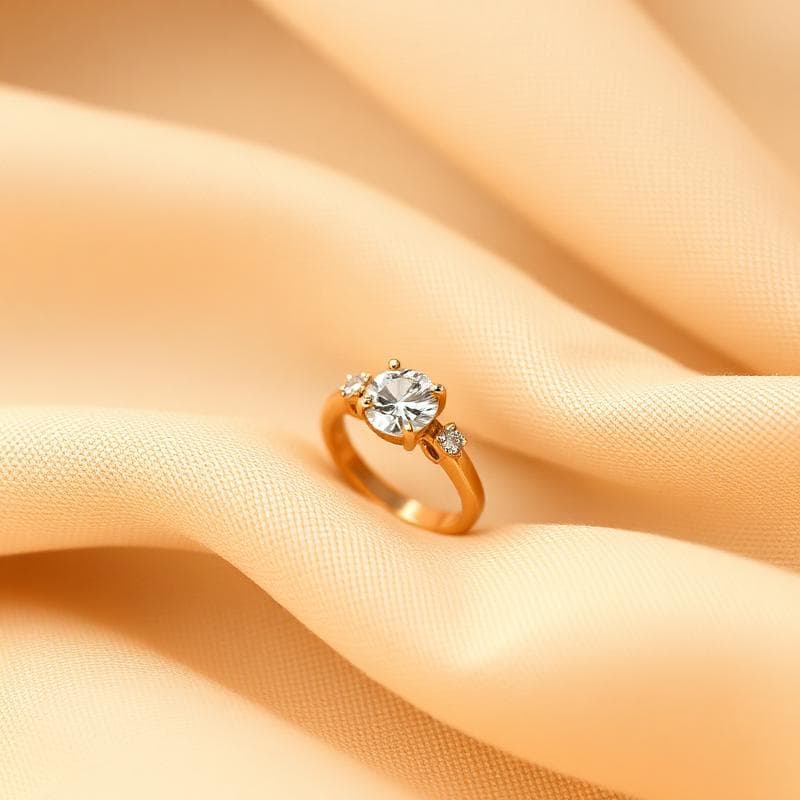 14CT 18K Diamond Solitaire Ring